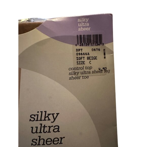 Nordstrom Rack Silky Ultra Sheer Control Top Pantyhose Size C Soft Beige - Picture 2 of 4
